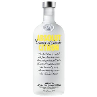 Prestons Absolut citron vodka (1x 750ml) offer