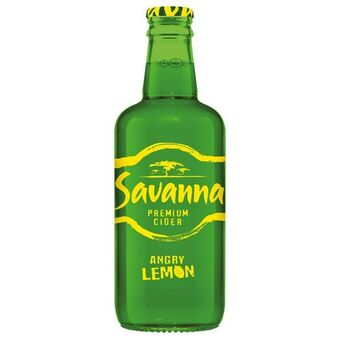 Prestons Savanna angry lemon premium cider non-returnable bottle (24x 330ml) offer