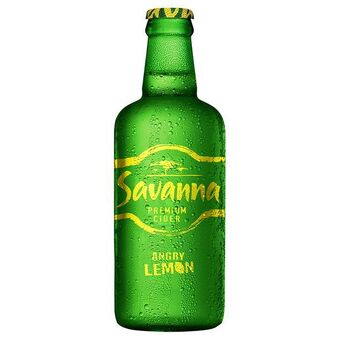 Savanna angry lemon premium cider non-returnable bottle (12x 500ml)
