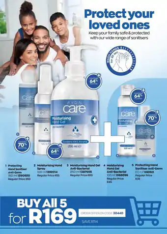 AVON Avon Care Protecting Hand Sanitiser & Moisturising Hand Spray & Gel offer