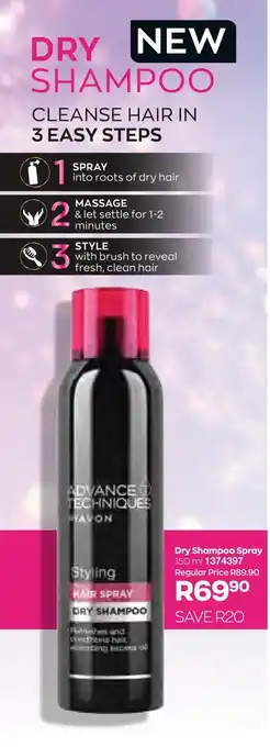 AVON Advance Techniques Dry Shampoo Spray 150ml offer