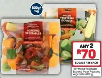 Pick n Pay PnP Mixed Vegetable Express 1kg or Roasting Vegetables 800g offer