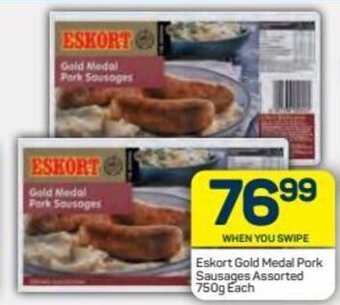 Pick n Pay Eskort Gold Medal Pork Sausages 750g offer