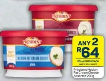 Pick n Pay Président Medium Fat Cream Cheese Assorted 2 x 230g offer