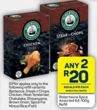 Pick n Pay Robertsons Spice Assorted 2 x 64-100g offer