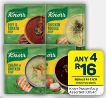 Pick n Pay Knorr Packet Soup Assorted 4 x 50-54g offer