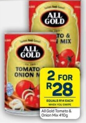 Pick n Pay All Gold Tomato & Onion Mix 2 x 410g offer