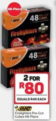 Pick n Pay Firelighters Pre-Cut Cubes BIC 2 x 48 pieces offer