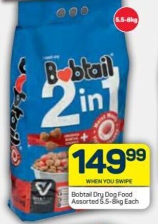 Pick n Pay Bobtail Dry Dog Food 5.5-8kg offer
