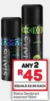 Pick n Pay Status Deodorant 2 x 130ml offer