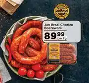 Food Lover's Market Jan Braai Chorizo Boerewors-Per Kg offer