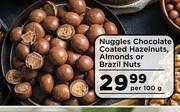 Food Lover's Market Nuggles Chocolate Coated Hazelnuts, Almonds Or Brazil Nuts-Per 100g offer