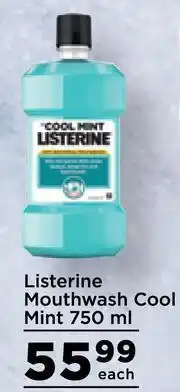 Food Lover's Market Listerine Mouthwash Cool Mint-750ml Each offer