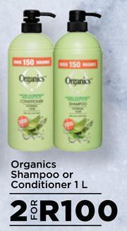 Food Lover's Market Organics Shampoo Or Conditioner-For 2 x 1L offer