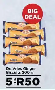 Food Lover's Market De Vries Ginger Biscuits-For 5 x 200g offer