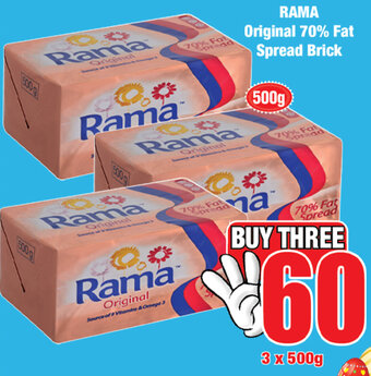 Boxer Rama Original 70% Fat Spread Brick 3x500g offer