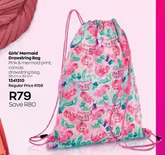 Girls' Mermaid Drawstring Bag