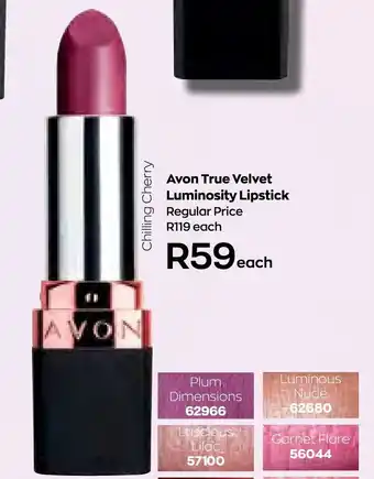 AVON Avon True Velvet Luminosity Lipstick offer