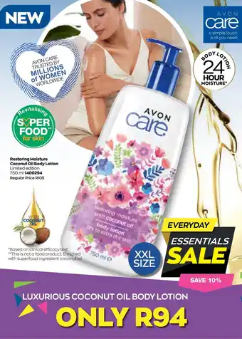 AVON Avon Care Restoring Moisture Coconut Oil Body Lotion 750ml offer