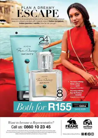 AVON Far Away Infinity Body Lotion 150ml & Eau de parfum 30ml offer