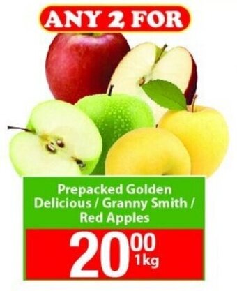 Check Save Prepacked Golden Delicious / Granny Smith / Red Apples 2 x 1kg offer
