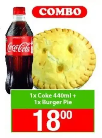 Check Save Coke 440ml + Burger Pie offer