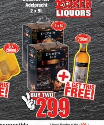 Boxer Drostdy hof white wine 2 offer