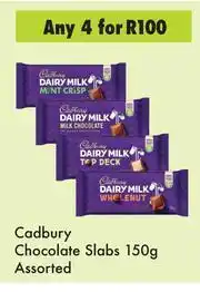 Game Cadbury Chocolate Slabs Assorted-For Any 4 x 150g offer