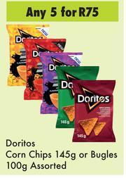 Game Doritos Corn Chips 145g Or Bugles 100g Assorted-For Any 5 offer