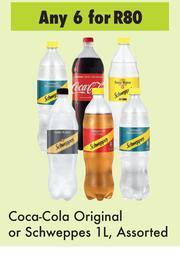Game Coca Cola Original Or Schweppes Assorted-For Any 6 x 1Ltr offer