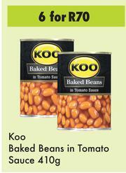 Game Koo Baked Beans In Tomato Sauce-For 6 x 410g offer