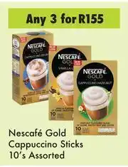 Game Nescafe Gold Cappuccino Sticks Assorted-For Any 3 x 10's Pack offer