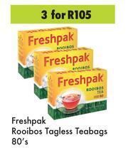 Game Freshpak Rooibos Tagless Teabags-For 3 x 80's Pack offer