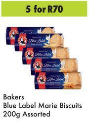 Game Bakers Blue Label Marie Biscuits Assorted-For 5 x 200g offer