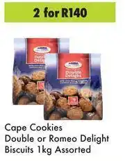 Game Cape Cookies Double Or Romeo Delight Biscuits Assorted-For 2 x 1Kg offer