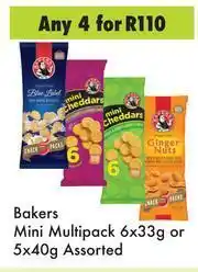 Game Bakers Mini Multipack 6 x 33g Or 5 x 40g Assorted-For 4 offer