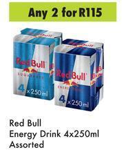 Game Red Bull Energy Drink Assorted-For 2 x 4 x 250ml offer