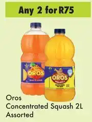 Game Oros Concentrated Squash Assorted-For 2 x 2L offer