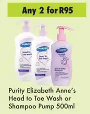 Game Purity Elizabeth Anne's Head To Toe Wash Or hampoo Pump-For 2 x 500ml offer