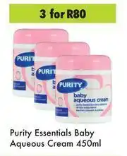 Game Purity Esentials Baby Aqueous Cream-For 3 x 450ml offer