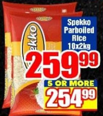 Three Star Cash and Carry Spekko Parboiled Rice 10x2kg offer