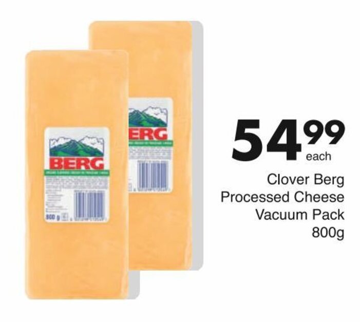 Clover Berg Processed Cheese Vacuum Pack 800g offer at Save
