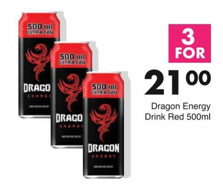 Dragon Energy Drink Red 3 x 500ml offer at Save