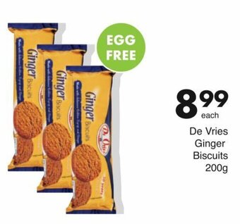 De Vries Ginger Biscuits 200g