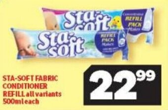 Usave Sta-Soft Fabric Conditioner Refill All Variants 500ml offer
