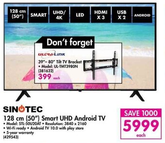 Makro Sinotec Smart UHD Android TV 50" offer