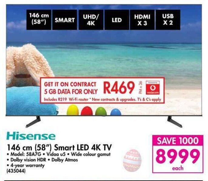 Hisense Smart LED 4K TV 58" offer at Makro