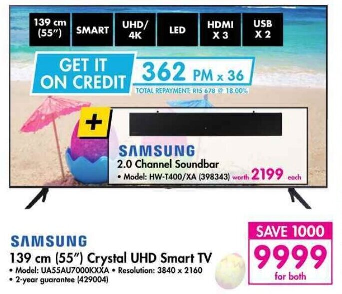 Samsung Crystal UHD Smart TV 55" offer at Makro