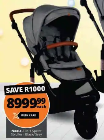 Checkers Noola 2-in-1 Sprint Stroller Black / Grey offer
