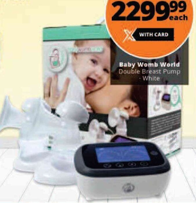 Baby Womb World Double Breast Pump White offer at Checkers